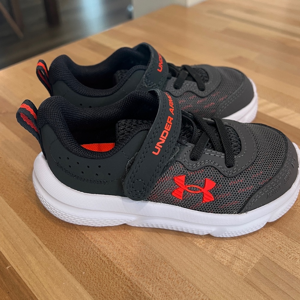 Under Armour Kids' Gray and Red Sneakers